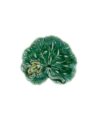 Platou ceramic frunza de muscata cu broasca, 13 cm, Folhas do Campo - BORDALLO PINHEIRO